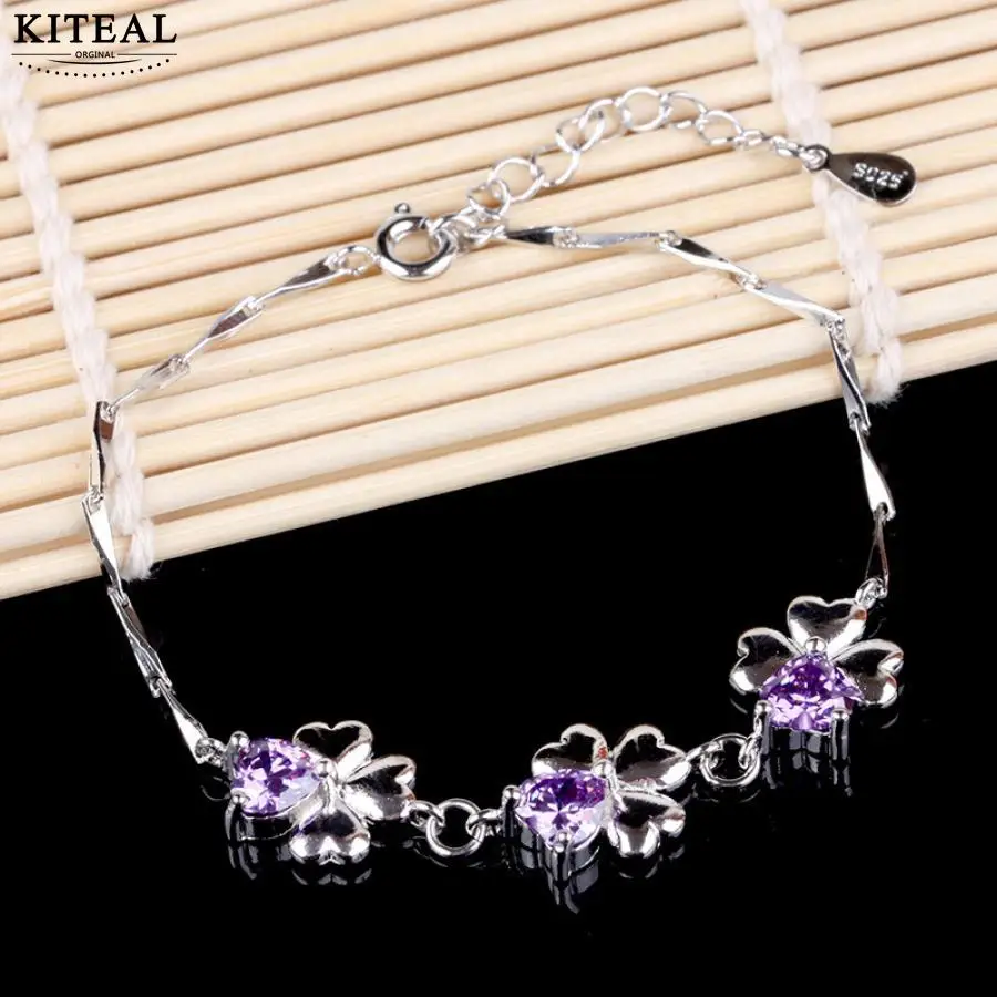 KITEAL New Arrival!! Perfume women friendship bangle Four leaf straw Bracelet clover pulseras bijoux | Украшения и аксессуары