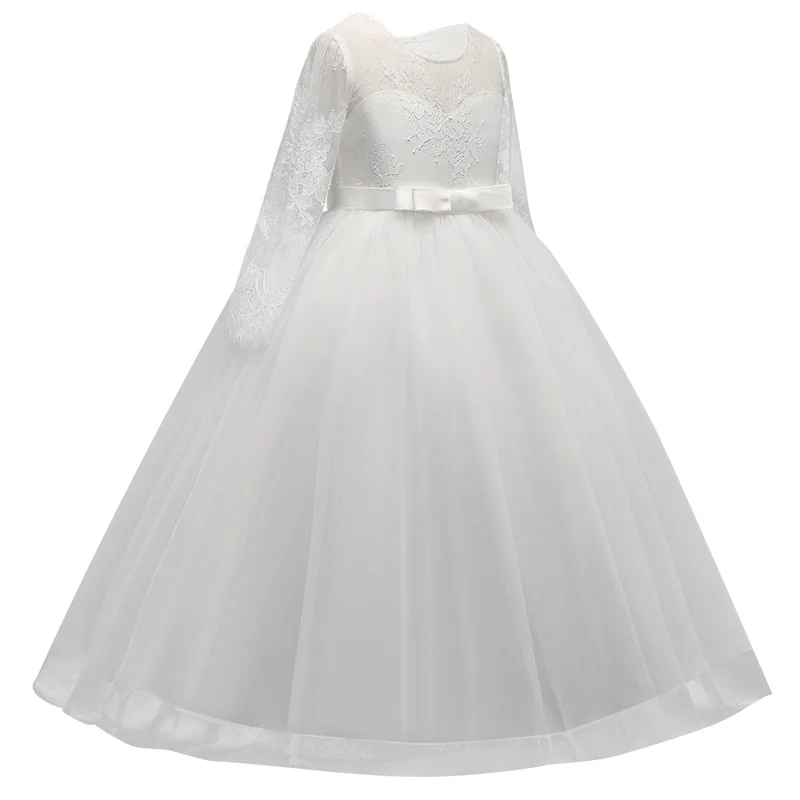 Летние платья с длинным рукавом для девочек элегантный след длинное платье для подростков 6 12 14ys Выпускной свадебное платье детская одежда