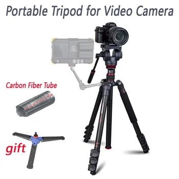 

LENNON LTS3 Carbon Fiber Tripod with Fluid head Foldable Detachable Tripod for 5D4 GH5s A7 Mirrorless DSLRS Camera
