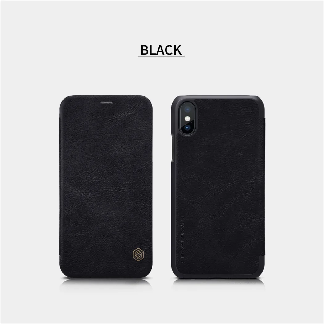 Чехол книжка для iPhone X XS Nillkin Qin Series винтажный кожаный флип чехол карт Карманный