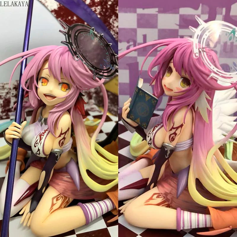 

Hot Anime NO GAME NO LIFE Shiro Sexy Girl Jibril reading Ver. 1/7 Scale PVC Action Figure Angel Wings Model Toys 15CM collection