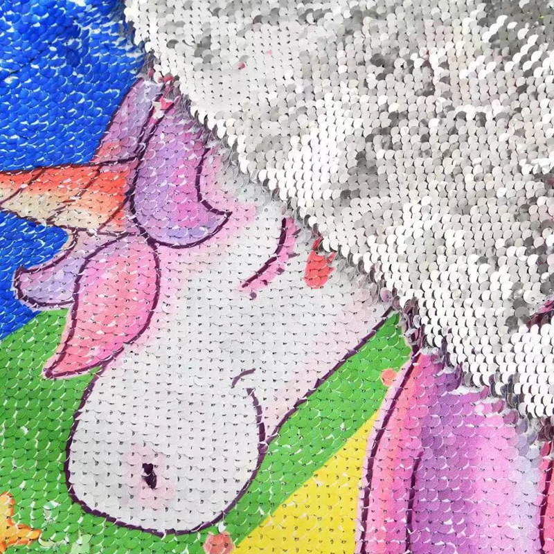 LIANGKA New Horse Sequins Modis Unicorn Bag Women Teenager Drawstring Bag Toddler Girls Magic Reversible Backpacks Mochila