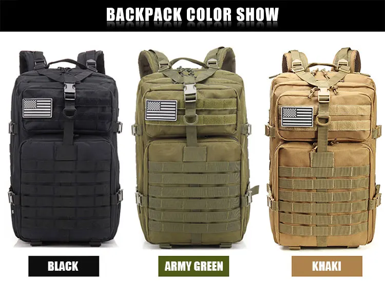 Mochilas à Prova Bolsa de Desporto ao ar Bug para Fora Grande Capacidade Homem Exército Militar Tático Dbug Água Livre Caminhadas Acampamento Caça 3 p 45l 6 mochilas à prova dbug água bug para