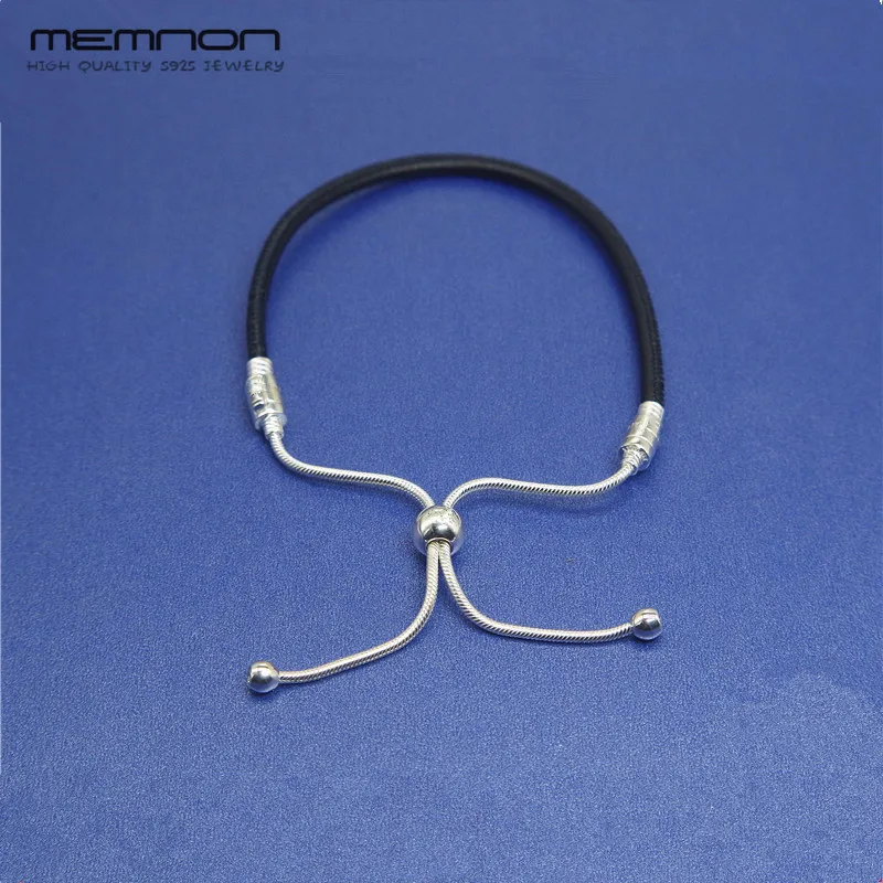 

2018 Summer New MOMENTS Black Leather Hand Chain bracelets fit 925 sterling silver Jewelry charms beads DIY for Women BR066