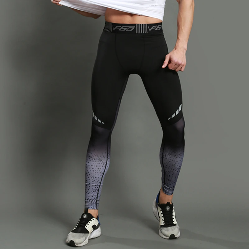 GANYANR Brand Running Tights Men Sports Leggings Sportswear Long Trousers Yoga Pants Winter Fitness Compression Sexy Gym Slim