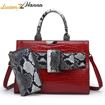 

Crocodile Leather Women Handbags Top Handle Handbag Serpentine Tote Bag Over Shoulder Bags Buckle Brands Designer Sac Main Femme