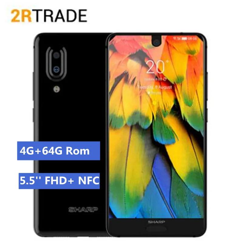 

SHARP AQUOS C10 S2 SmartPhone Android 8.0 4GB+64GB 5.5'' FHD+ Snapdragon 630 Octa Core Face ID NFC 12MP 2700mAh 4G