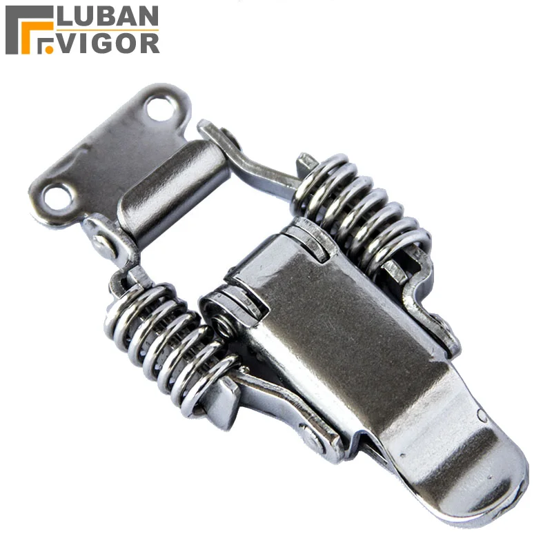 

304 stainless steel double spring buckle ,Wooden box Toolbox ,Heavy duty lock,with lock hole,Electromechanical box Accessories