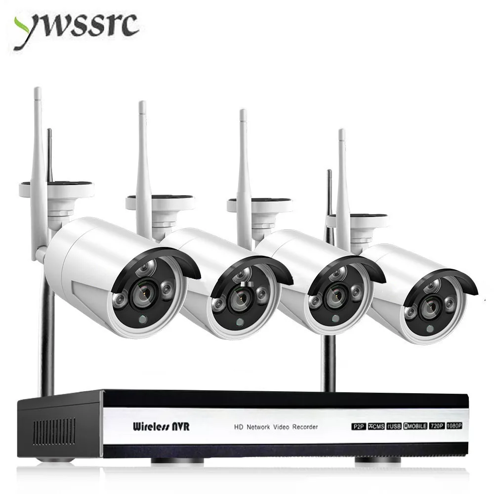 

ywssrc 4CH HD 1080P Wireless CCTV System 3TB HDD Outdoor waterproof NVR kit Camera IR Night Vision Surveillance Security Camera