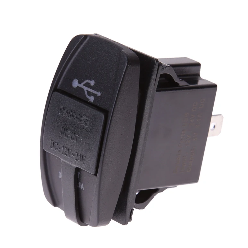 Водонепроницаемый 12 В/24 В 3.1A двойной USB зарядное устройство разъем для зарядки порт штекер с светодиодный светильник для автомобиля Мотоцикл 5 светодиодный цветов