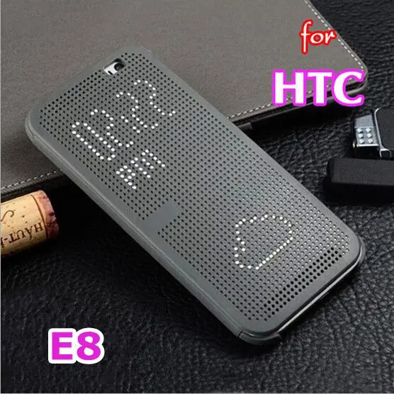 

Slim Dot Bag Smart Auto Sleep Wake View Shell Soft Silicone Original Flip Leather Cover Shockproof Case For HTC One E8 E 8 Cases