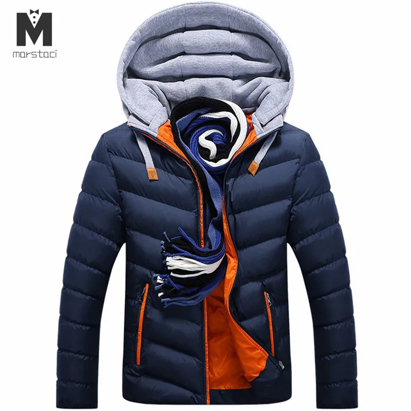 Marstaci 4XL зимние парки мужские куртки 2018 пальто с капюшоном мужская верхняя одежда толстая хлопковая куртка мужская брендовая одежда