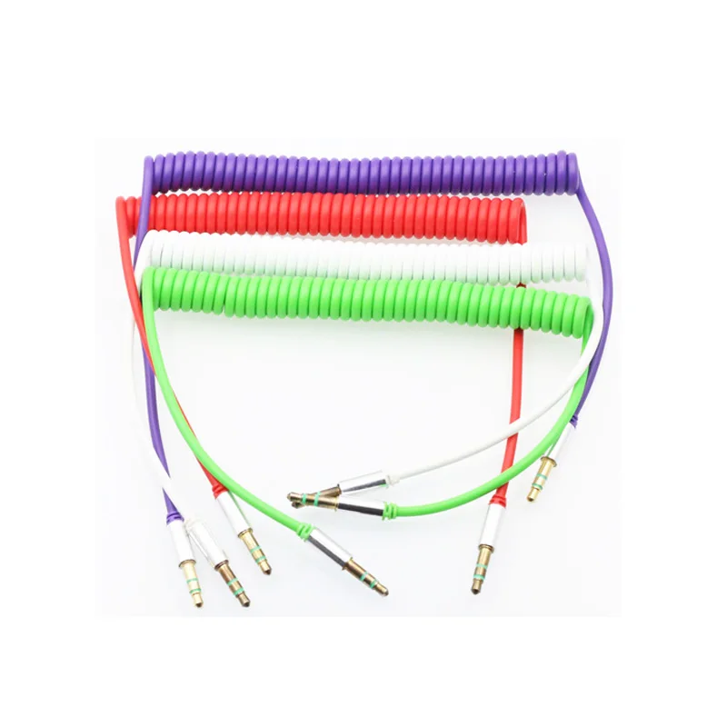 Telescopic color spring audio cable AUX car audio cable2