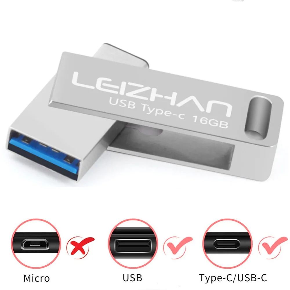 Флэш-накопитель leizhan 16 Гб usb c 3 0 флэш-накопитель для Galaxy S10 S9 S8 Xiaomi 6 LG G6 Google Pixel XL Haiwei
