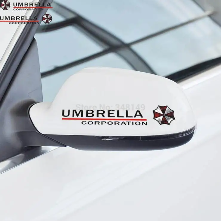 Aliauto 2 X Umbrella Corporation Accessories Reflective Car Rearview Mirror Sticker Decal for Vw Golf Polo Audi Bmw Ford Focus