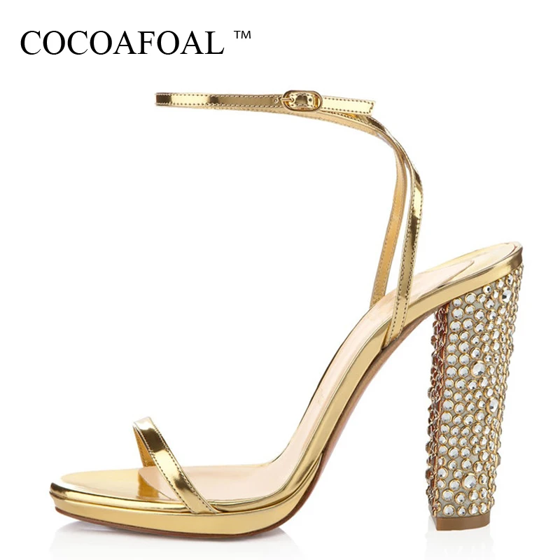 gold open toe heels