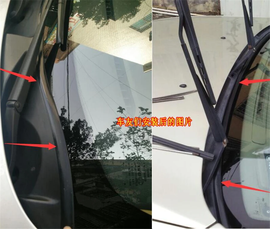 Universal Upgraded with Double-side adhesive tape 1.8M Rubber Sealed Strips Trim installed under Front windshield wiper Panel