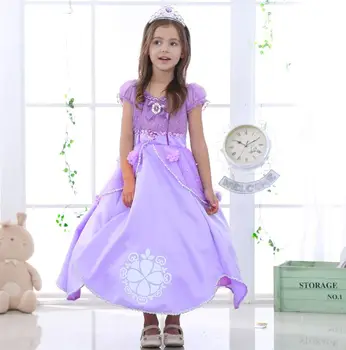

Girls Appliques Pretty Dress The Sophia Princess Dresses Christmas Evening Girl Costume flow girl dress 3-8Y