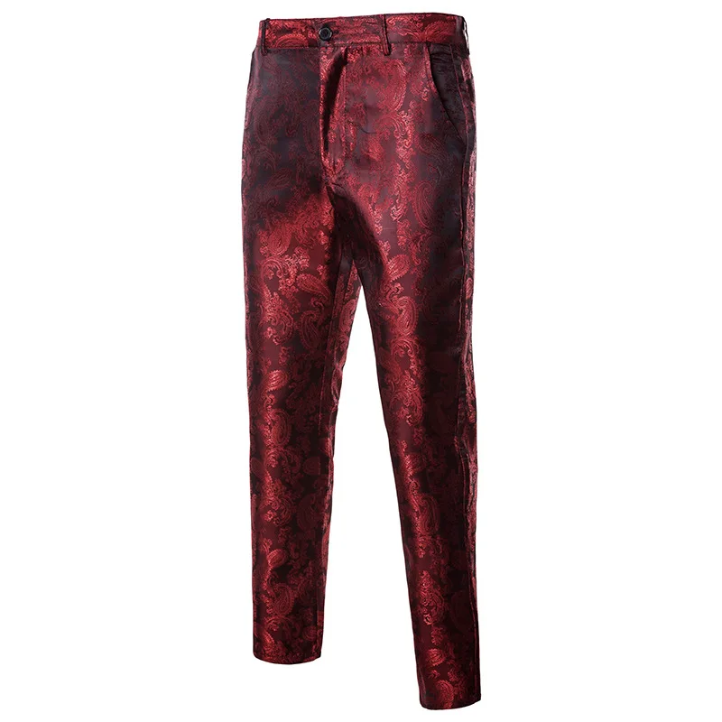 

New Mens Fashion Wedding party nightclub stage performance Casual pants Personality printed Slim fit Male Joggers Trousers