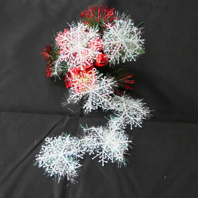 6 см рождественские Белые снежинки Висячие украшения Рождественские стереоскопические елочные украшения на Год Вечерние 12 шт
