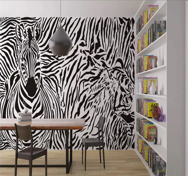 Custom 3d wallpaper zebra vintage pattern animal abstract decorative painting background wall high-grade waterproof material Custom 3d wallpaper zebra vintage pattern animal abstract decorative painting background wall high-grade waterproof material