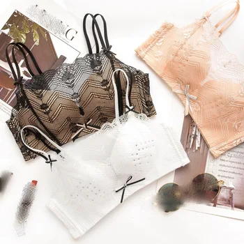 

2018 new summer floral lace breathable sexy women underwear sets seamless thin cup push up young ladies bow lingerie for girls