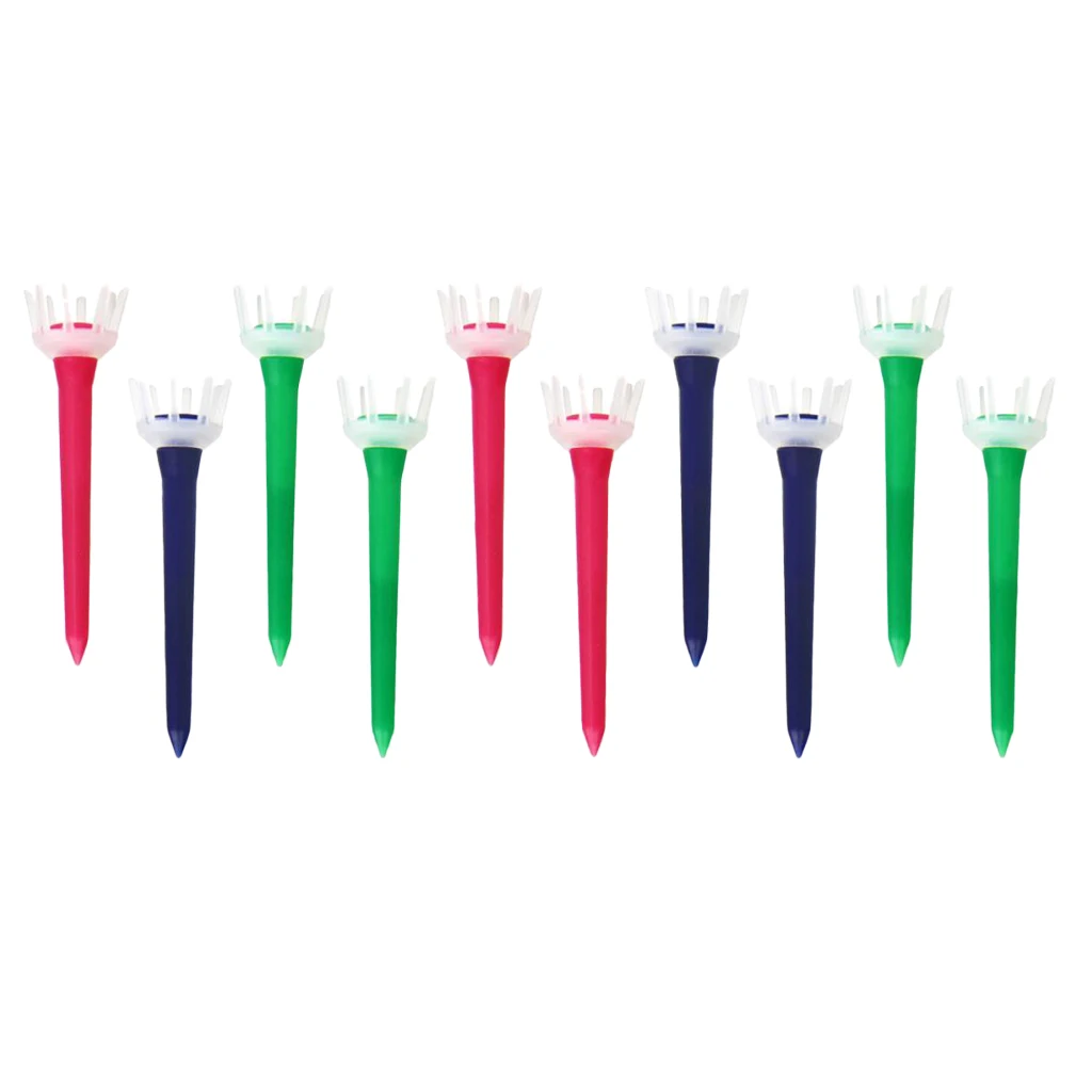 MagiDeal 10 Pieces 80/60mm PE Plastic Golf Tee Tees Club Accessories Ball Nails Holders Golf Ball Nail Holder 