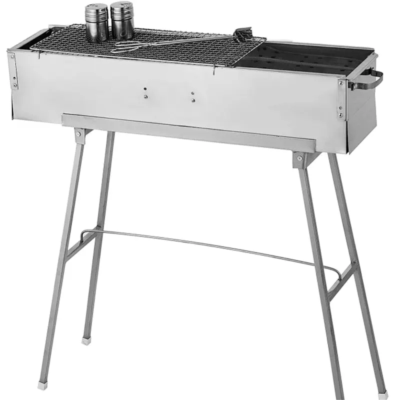 

80cm long outdoor garden stainless steel folding bbq grill