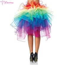 Daininus, модная женская красочная юбка-пачка, сексуальные, с эластичной резинкой на талии, вечерние, Клубные, сетчатые, Мини бальные платья, повседневная многослойная юбка-пачка