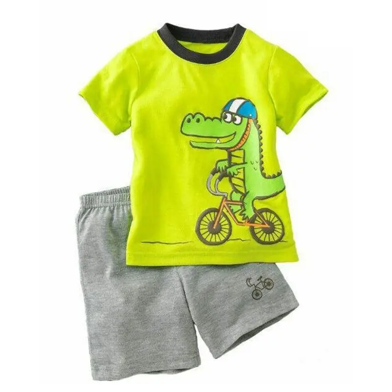 baby kids Pajamas Set summer children Short Sleeve cotton sleepwear Boys Cartoon pyjamas girls cute home clothing Nightwear ds43 - Цвет: color at picture