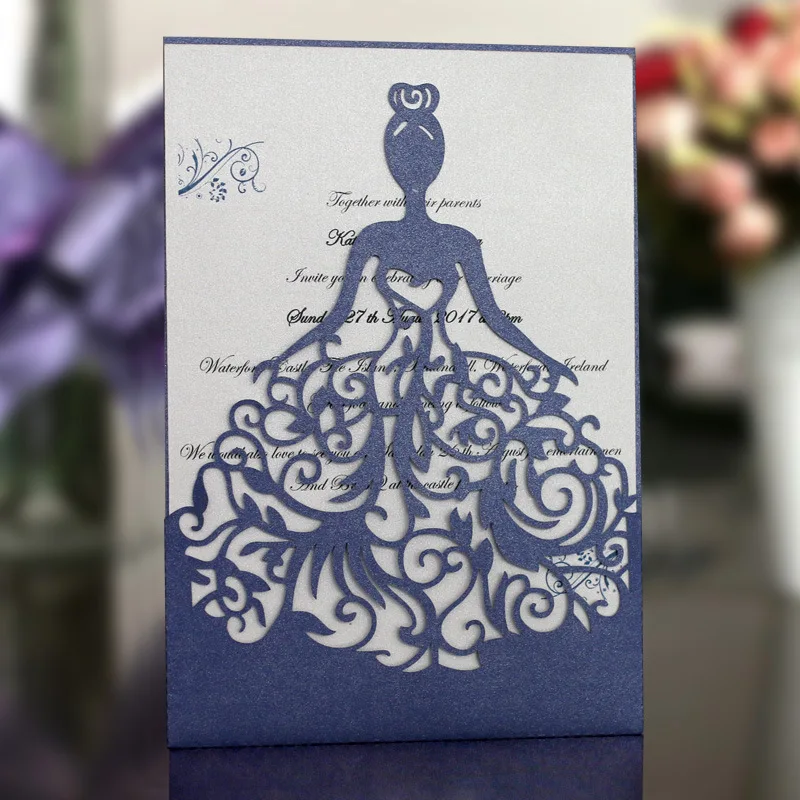 100PCS High-grade Laser Cutting Carving Invitation Card Wedding Engagement Birthday Party Banquet Business Move Invitations | Дом и сад