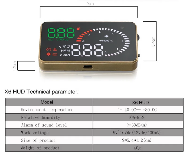 Дисплей на голову X6 " Авто Hud скорость превышения скорости напряжения OBD2 сигнализация лобовое стекло проектор заглушка OBDii Автомобильный измеритель скорости