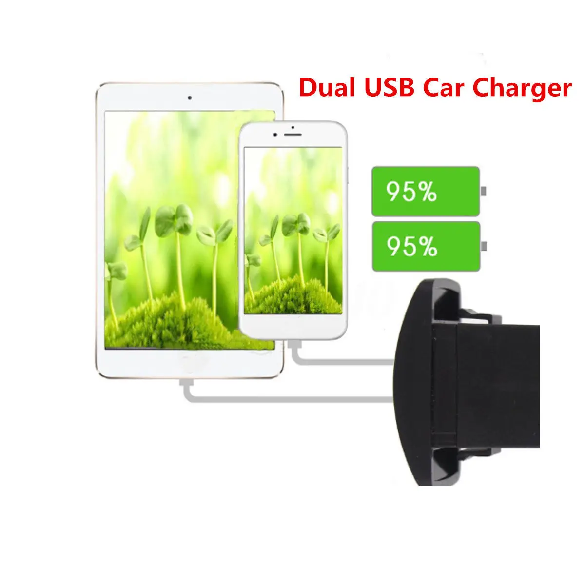 1pcs 12V Red LED Car Boat Marine Voltmeter Dual USB Charger Socket Power Adapter