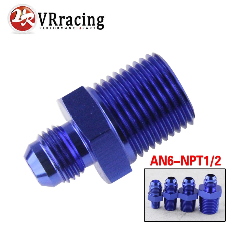 

VR RACING - (AN6-NPT1/2) AN6 to 1/2 NPT Straight Adapter Flare Fitting auto hose fitting Male VR-SL816-06-08-011