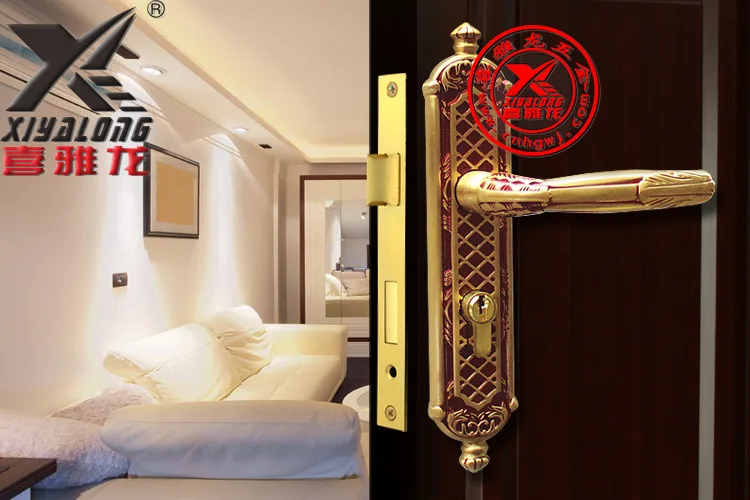 

[Xi Ya Hardware] copper door Villa copper forging whole interior door handle lock copper