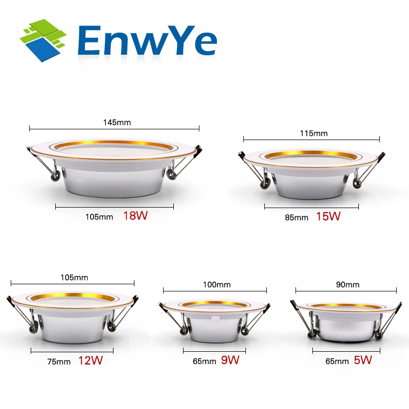 EnwYe светодиодный потолочный светильник теплый белый/холодный белый 5 Вт 9 12 15 18 AC 220