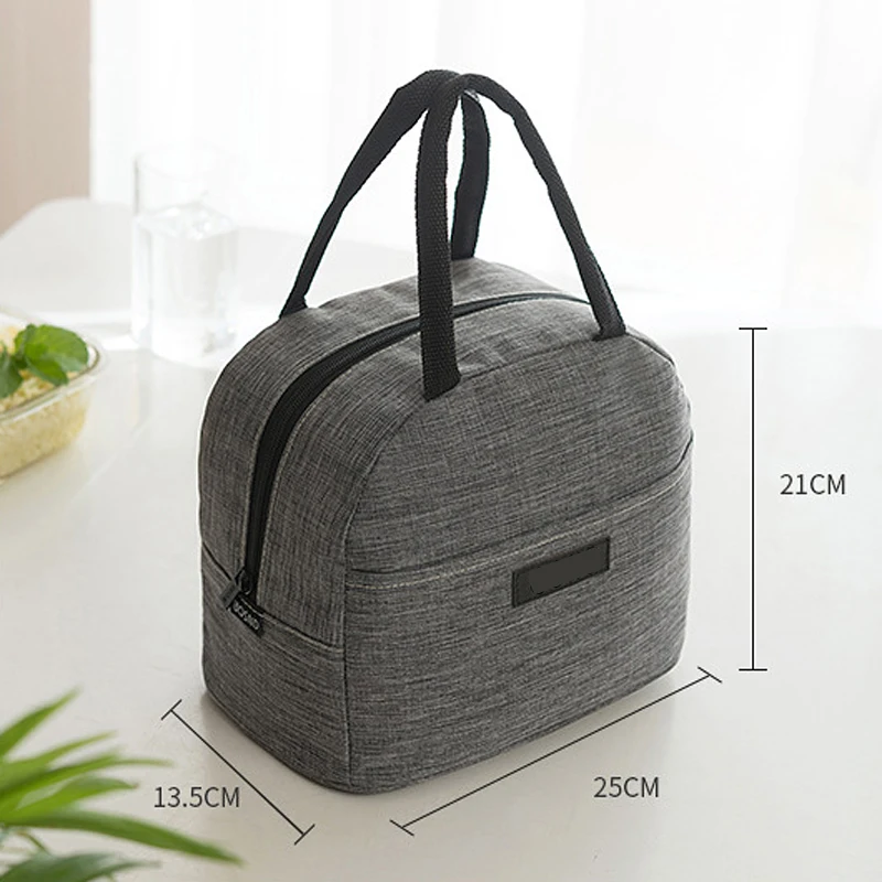New Good Quality Cationic Fabric Waterproof Lunch Bag Women Men Portable Lunch Box Bags Aluminum Foil Insulation Cooler Bag