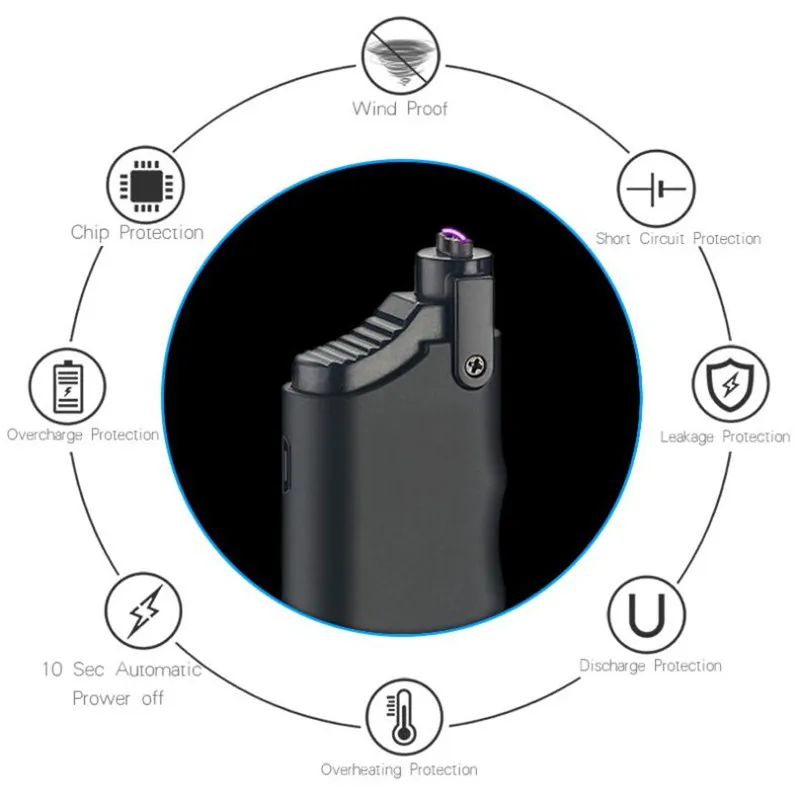 Креативная телескопическая дуговая Зажигалка для барбекю сигарета с зарядкой от USB Зажигалка перезаряжаемая ветрозащитная беспламенная электронная зажигалка