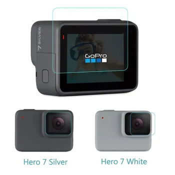 

Tempered Glass Protector For GoPro Go pro Hero7 Hero 7 White/Silver Camera Front Lens LCD Dsiaply Screen Protective Film Guard