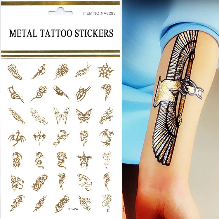 Small Hand Tattoo Designs 80pcs/lot Temporary Tattoo Men Waterproof Body  Art Metallic Gold Tattoo Henna For Drawing|tattoo henna|hennahenna stencil  - AliExpress