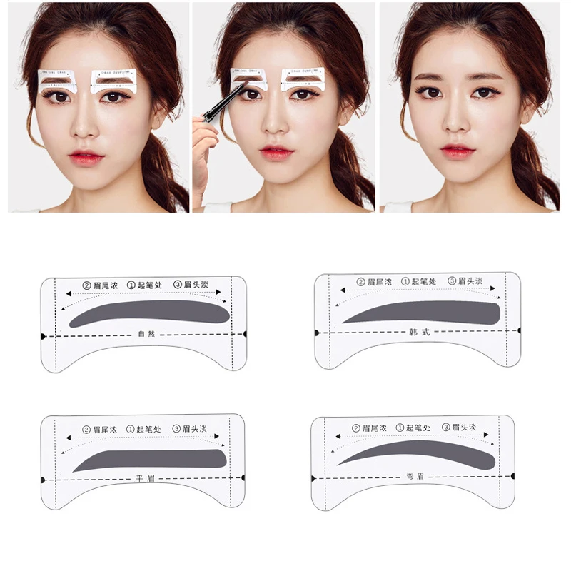8 пар Профессиональные трафареты для бровей Шаблон наклейки DIY карточка для рисования глаза бровь трафарет набор женские принадлежности для макияжа