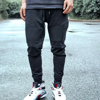 

Fashion Biker Joggers Slim Fit Skinny Sweatpants Harem Pants Man Hip Hop Swag Clothes Clothing Men Gray Black Pants