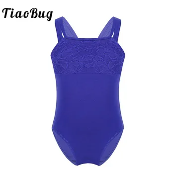 

TiaoBug Kids Teens One-piece Professional Ballet Leotard Child Spaghetti Straps Gymnastics Leotard Bodysuit Practice Dance Wear