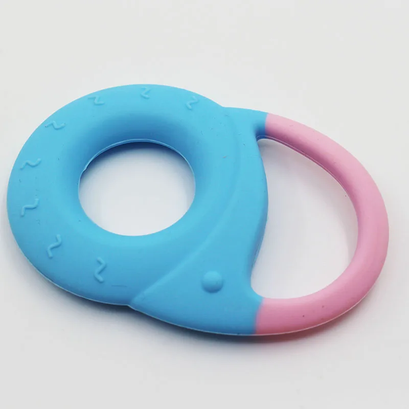 New Baby Teethers Silicone Circle Teething Training Sensory Baby Teething Ring Baby Dental Care Handmade Ring    