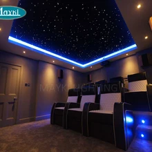 Maykit Cree чип светодиодный двойной порт Оптическое волокно освещение с 600 нитей 12 в 50000 ч 10 Вт мерцающий проектор для кинотеатра потолок