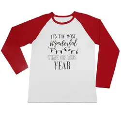 Модные Рубашка с буквенным принтом Для женщин футболка женская с длинным рукавом Повседневная футболка Топ Femme смешной Рождественский