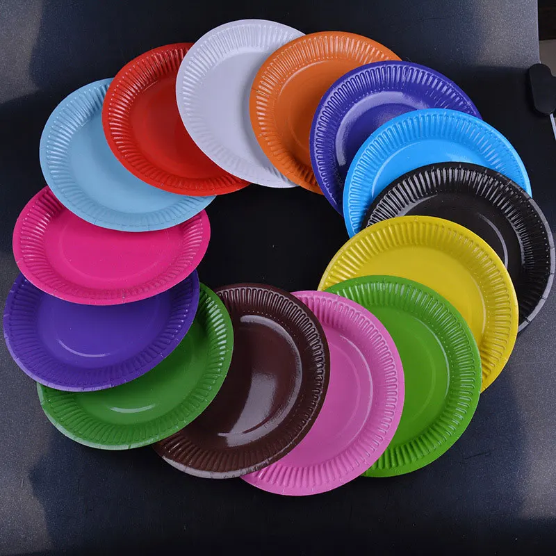 20pcs/lot 23cm dinner paper plates festival disposable cake barbecue