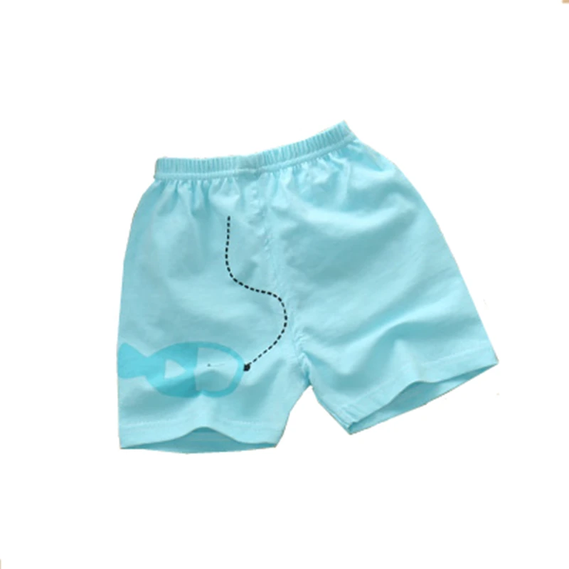 Шорты для маленьких мальчиков 7 цветов летняя одежда костюм хлопкa домашние штаны мультфильмa 9 m-5 л - Цвет: blue fish