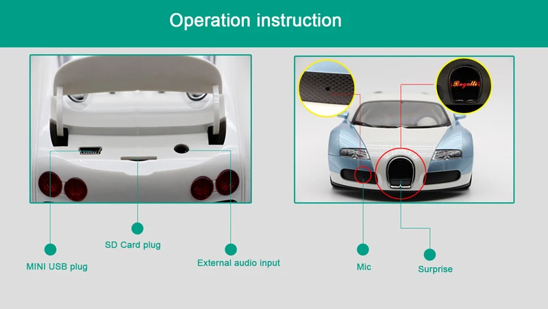 Высокое качество Ультра реалистичные Bugatti модель автомобиля Bluetooth колонки FM радио USB TF карты музыкальный плеер малыш подарки игрушки Soundbox