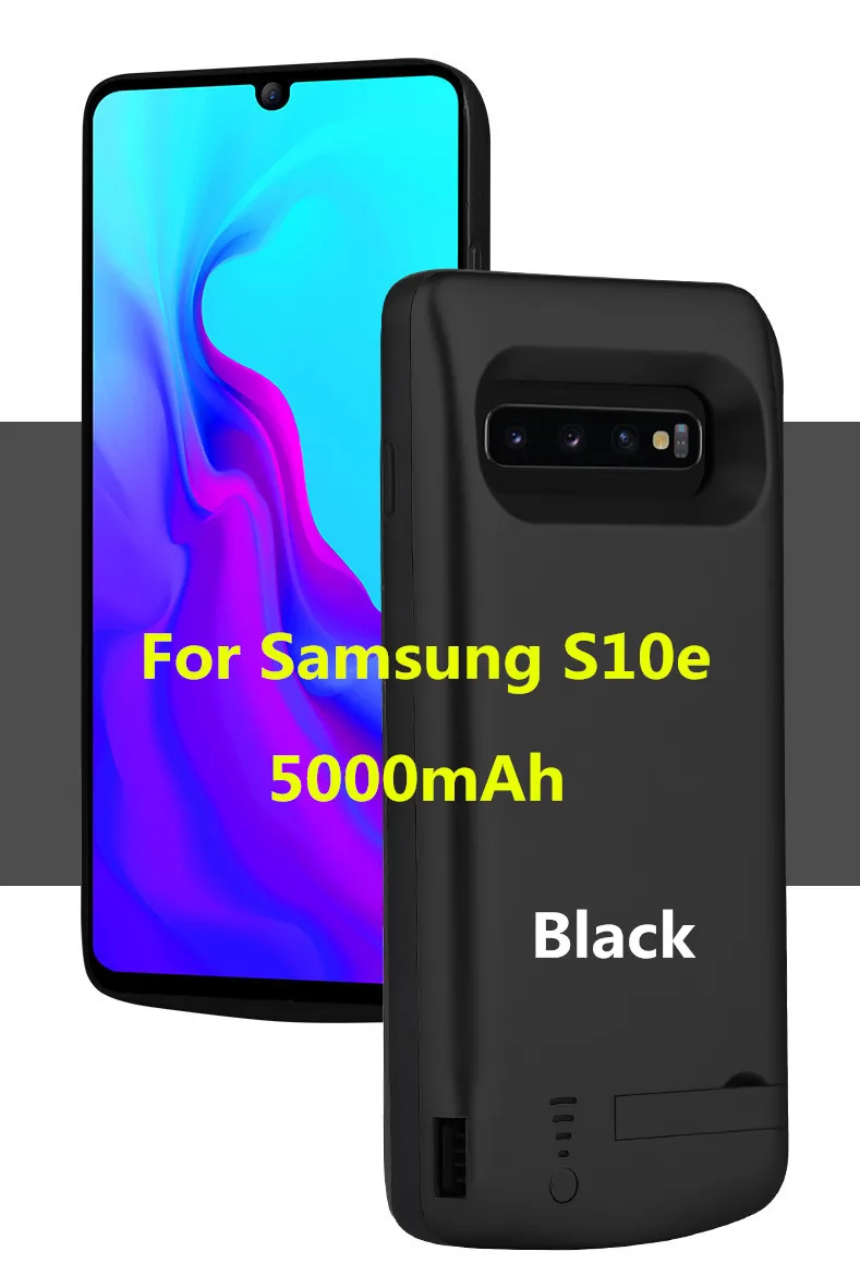 Расширенный чехол для аккумулятора телефона для samsung Galaxy S10/S10e, чехол для портативного аккумулятора для samsung Galaxy S10 Plus, чехол для внешнего аккумулятора - Цвет: Black For S10e